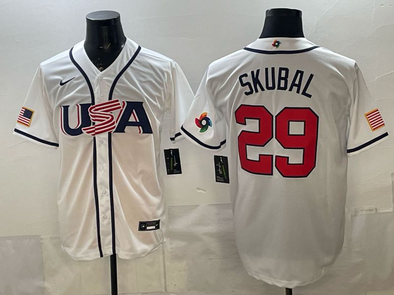 Men 2026 World Cub USA #29 Raleigh White Game Nike MLB Jersey style 0019
